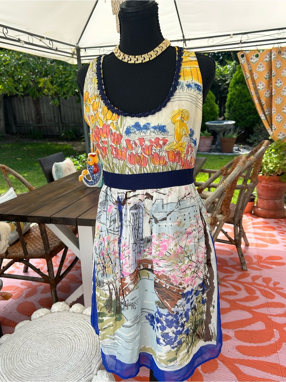 Anthropologie We love Vera silk scenery dress size 4